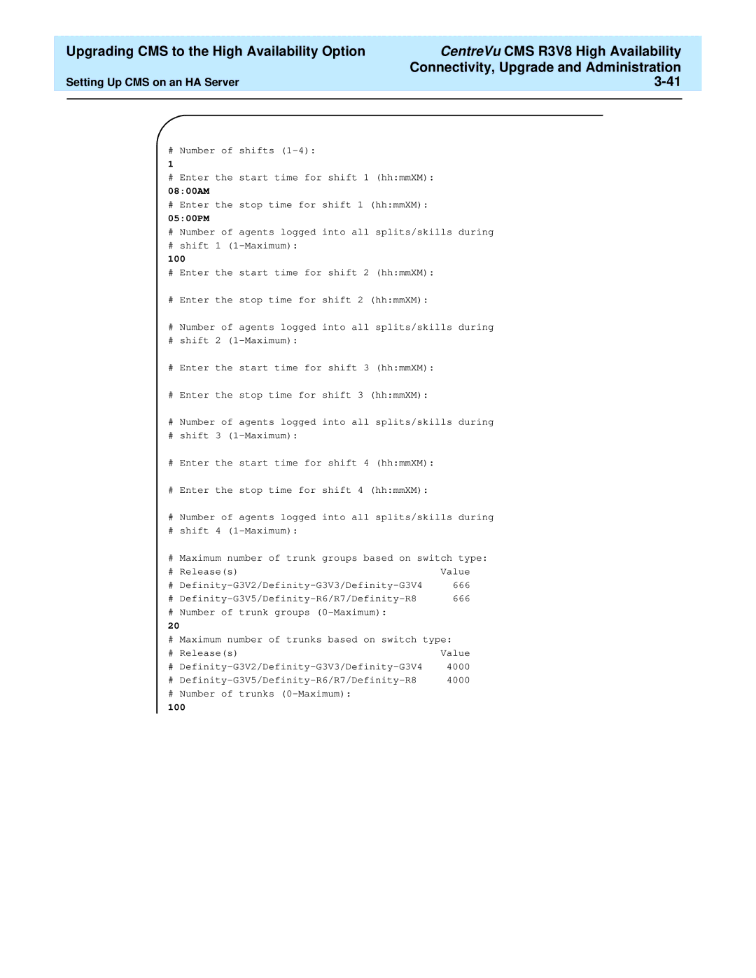 Lucent Technologies Release 3 Version 8 manual 0800AM 