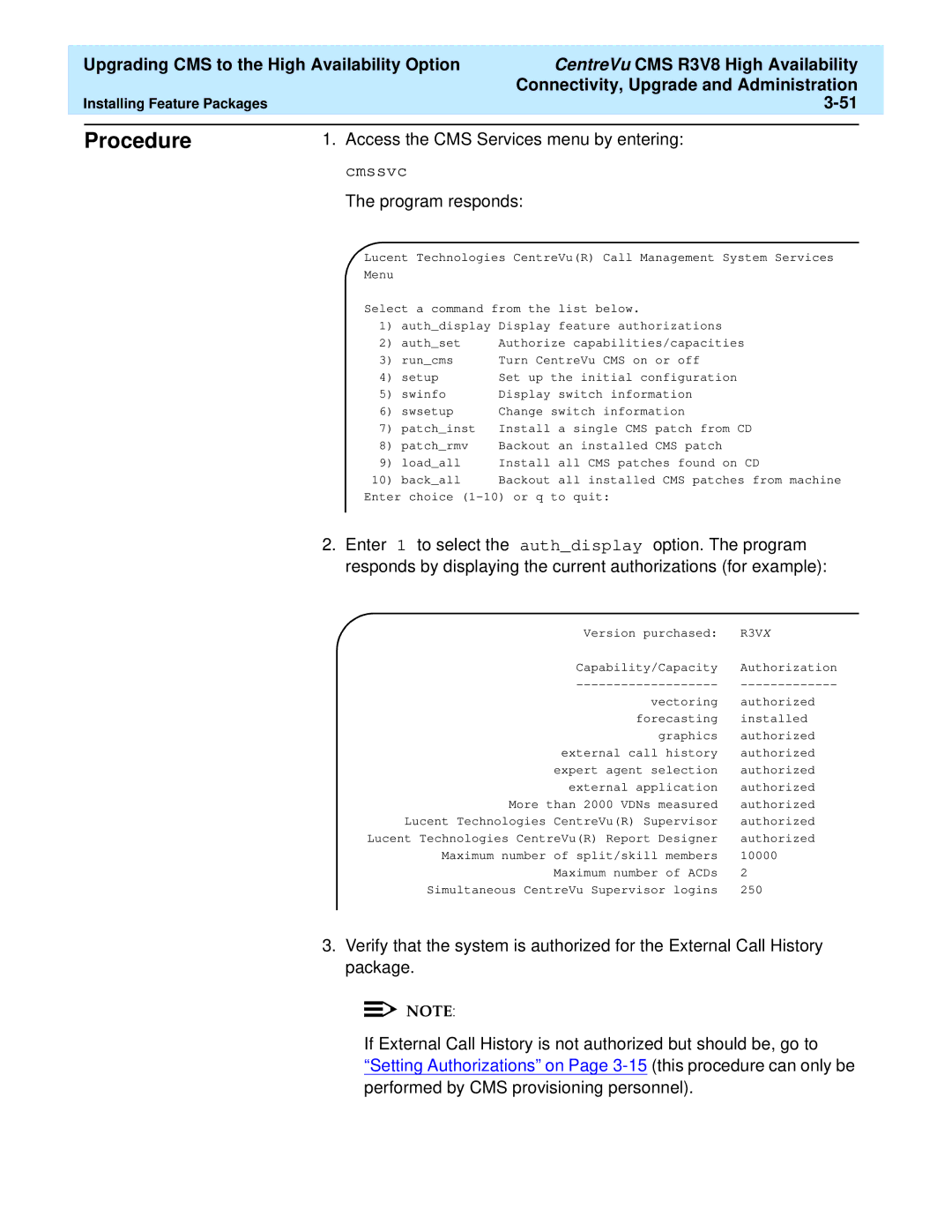 Lucent Technologies Release 3 Version 8 manual R3V 