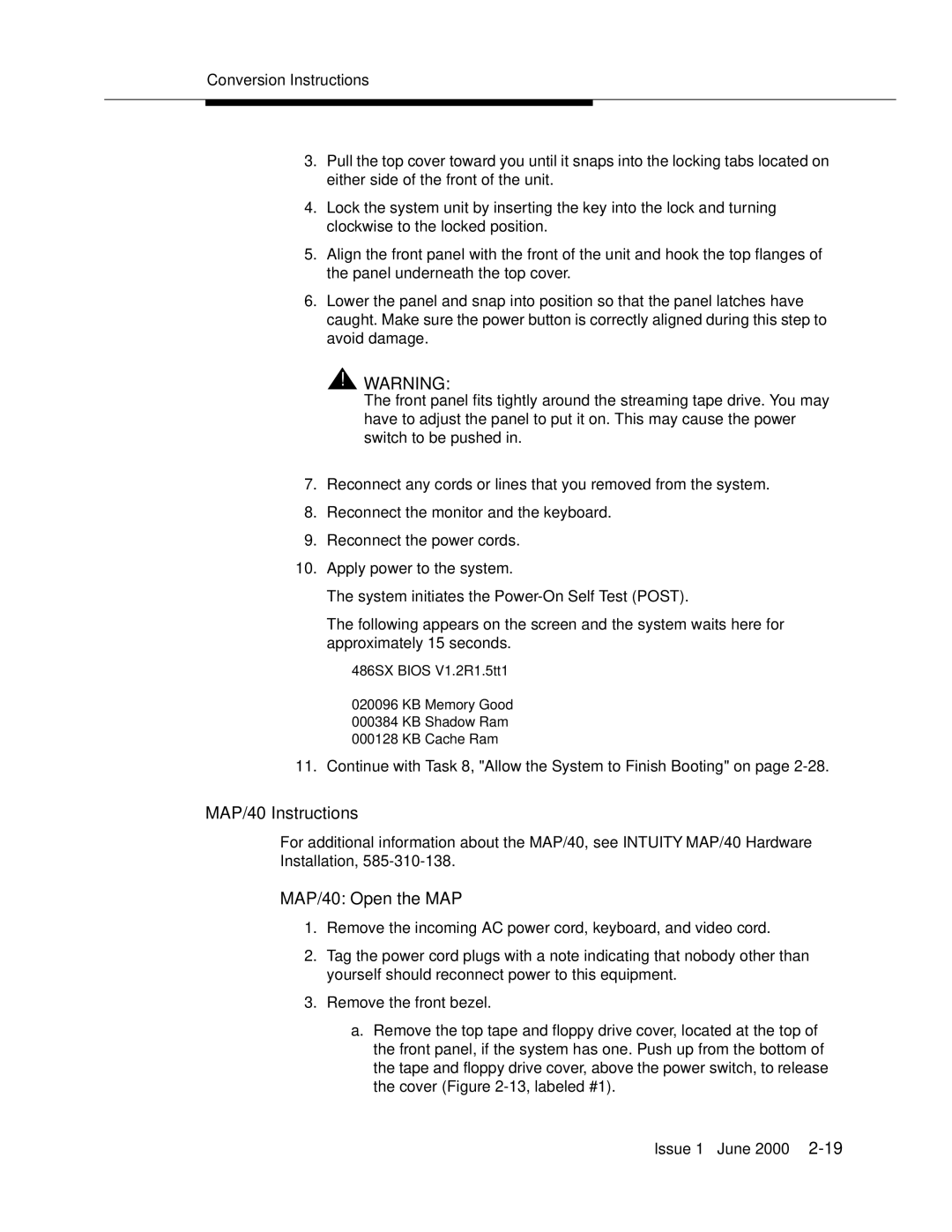 Lucent Technologies Release 3 manual MAP/40 Instructions, MAP/40 Open the MAP 