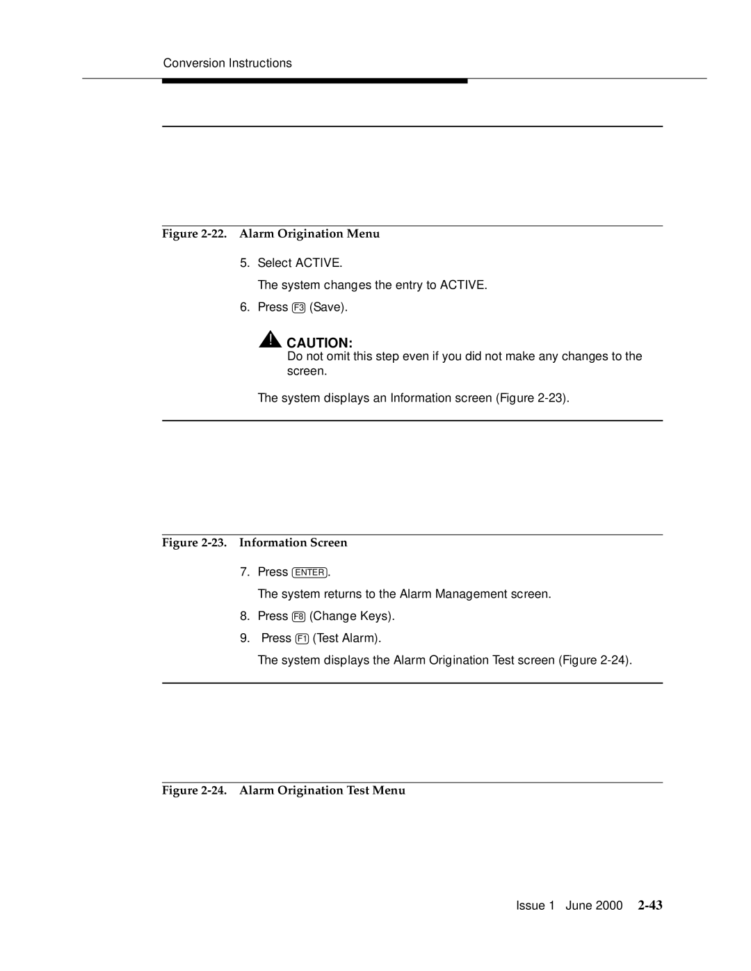 Lucent Technologies Release 3 manual Alarm Origination Menu 