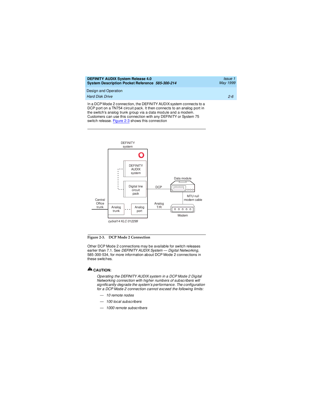 Lucent Technologies Release 4.0 manual DCP Mode 2 Connection 