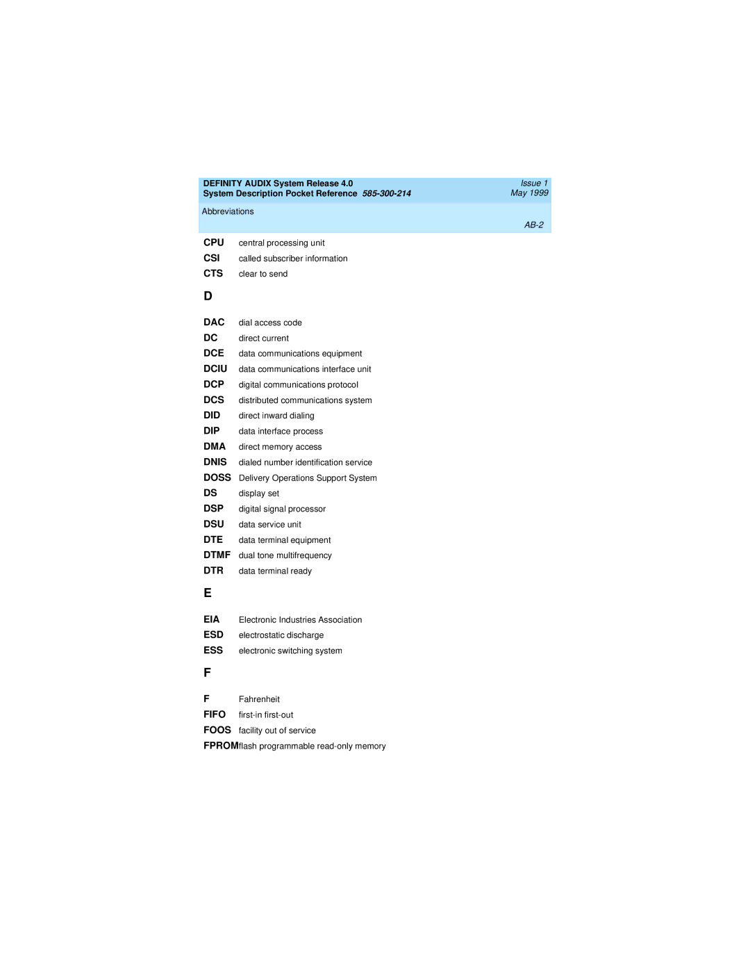 Lucent Technologies Release 4.0 manual AB-2 