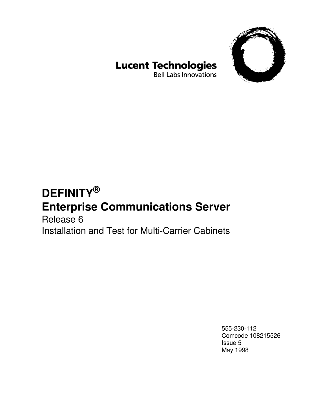 Lucent Technologies Release 6 manual Definity 