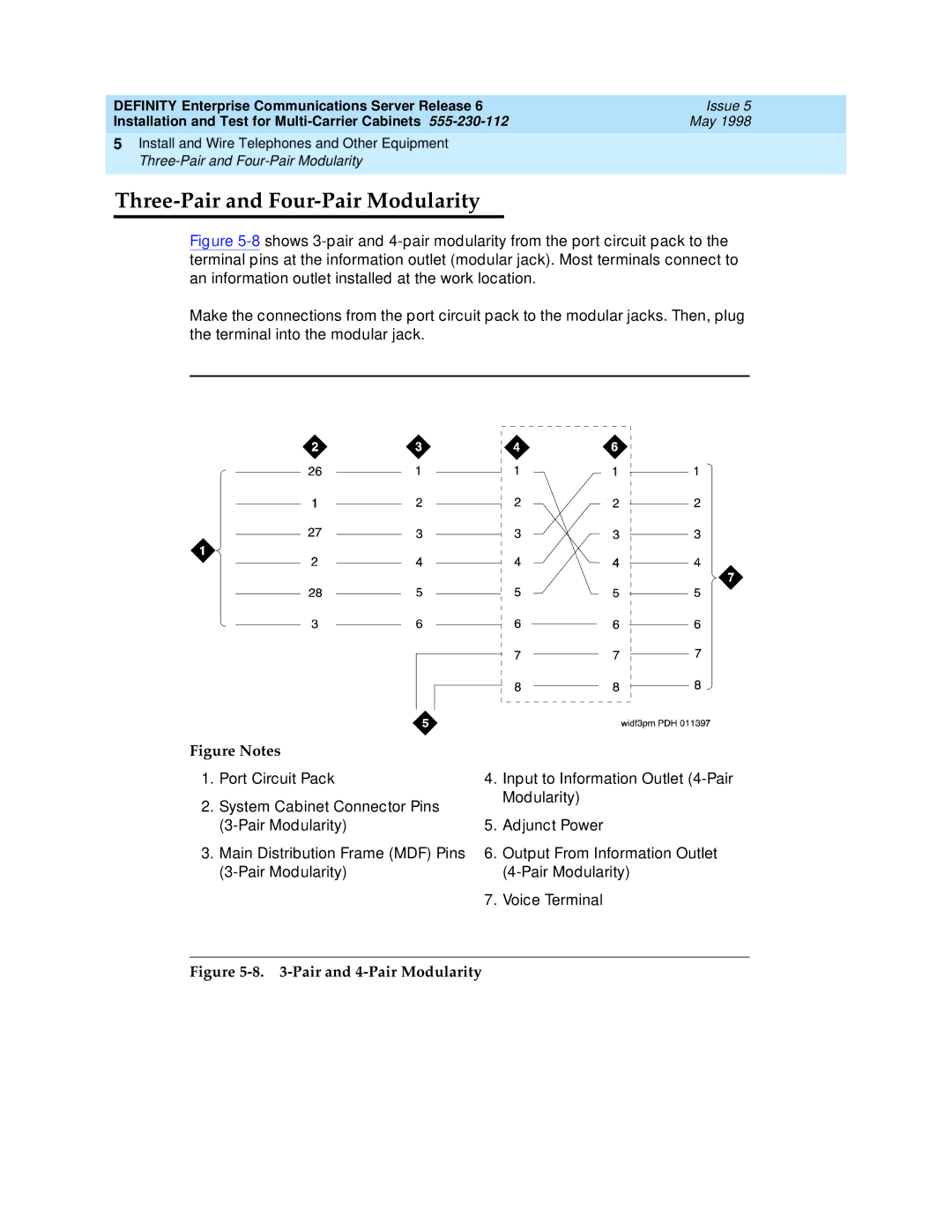 Lucent Technologies Release 6 manual Three-Pair and Four-Pair Modularity, Pair and 4-Pair Modularity 