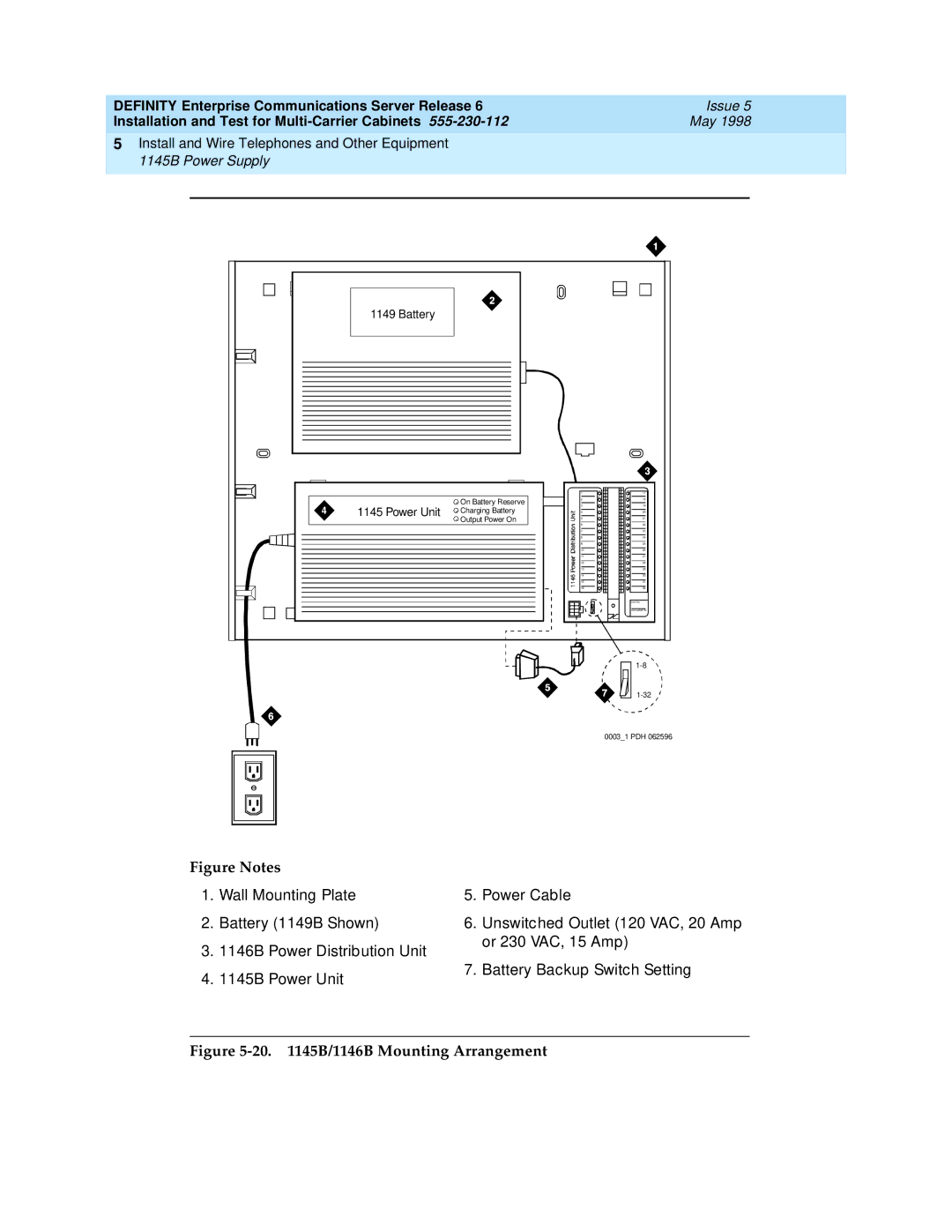 Lucent Technologies Release 6 manual 20 B/1146B Mounting Arrangement 