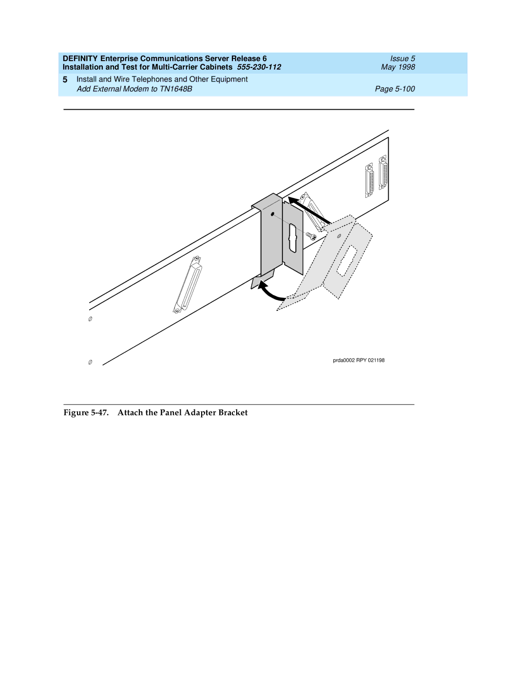 Lucent Technologies Release 6 manual Attach the Panel Adapter Bracket 