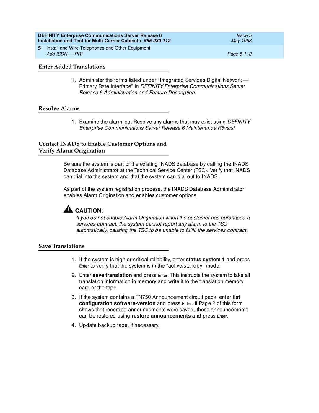 Lucent Technologies Release 6 manual Enter Added Translations 