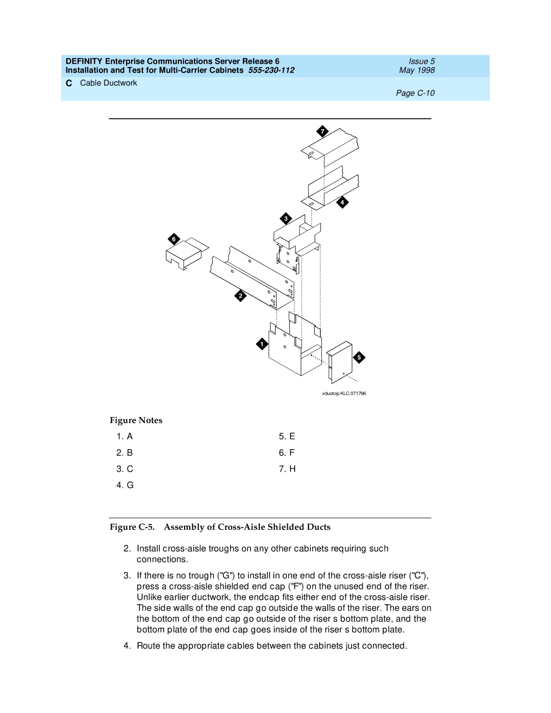 Lucent Technologies Release 6 manual Figure C-5. Assembly of Cross-Aisle Shielded Ducts 