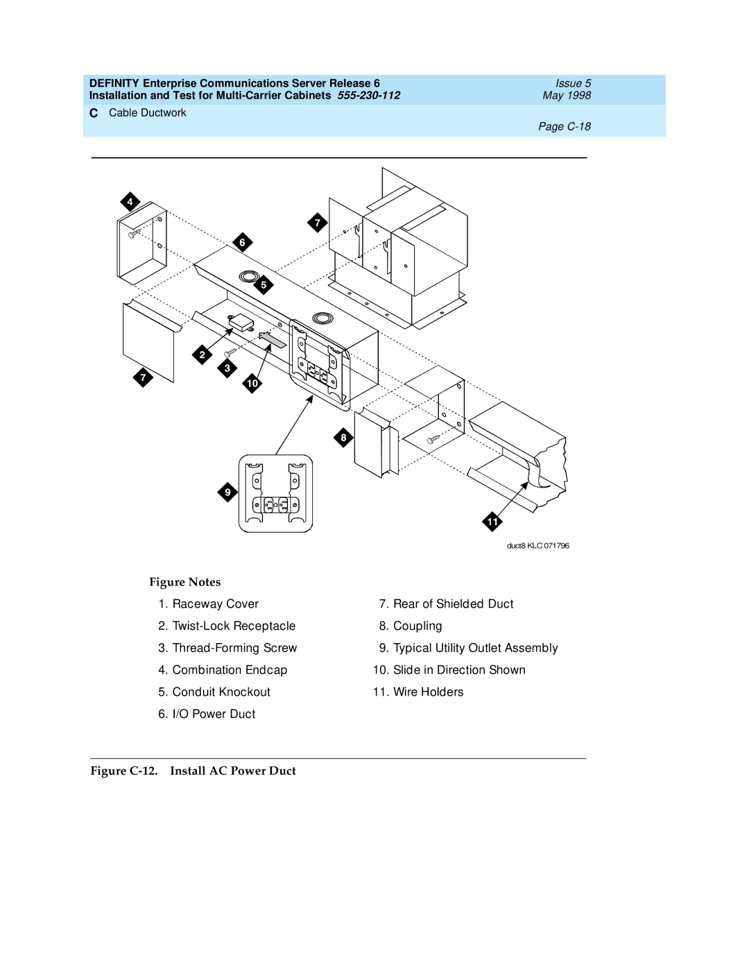 Lucent Technologies Release 6 manual Figure C-12. Install AC Power Duct 