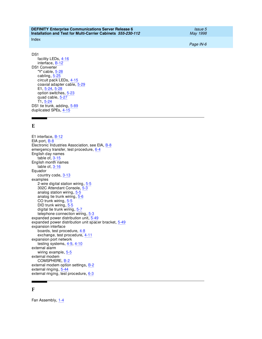 Lucent Technologies Release 6 manual DS1 