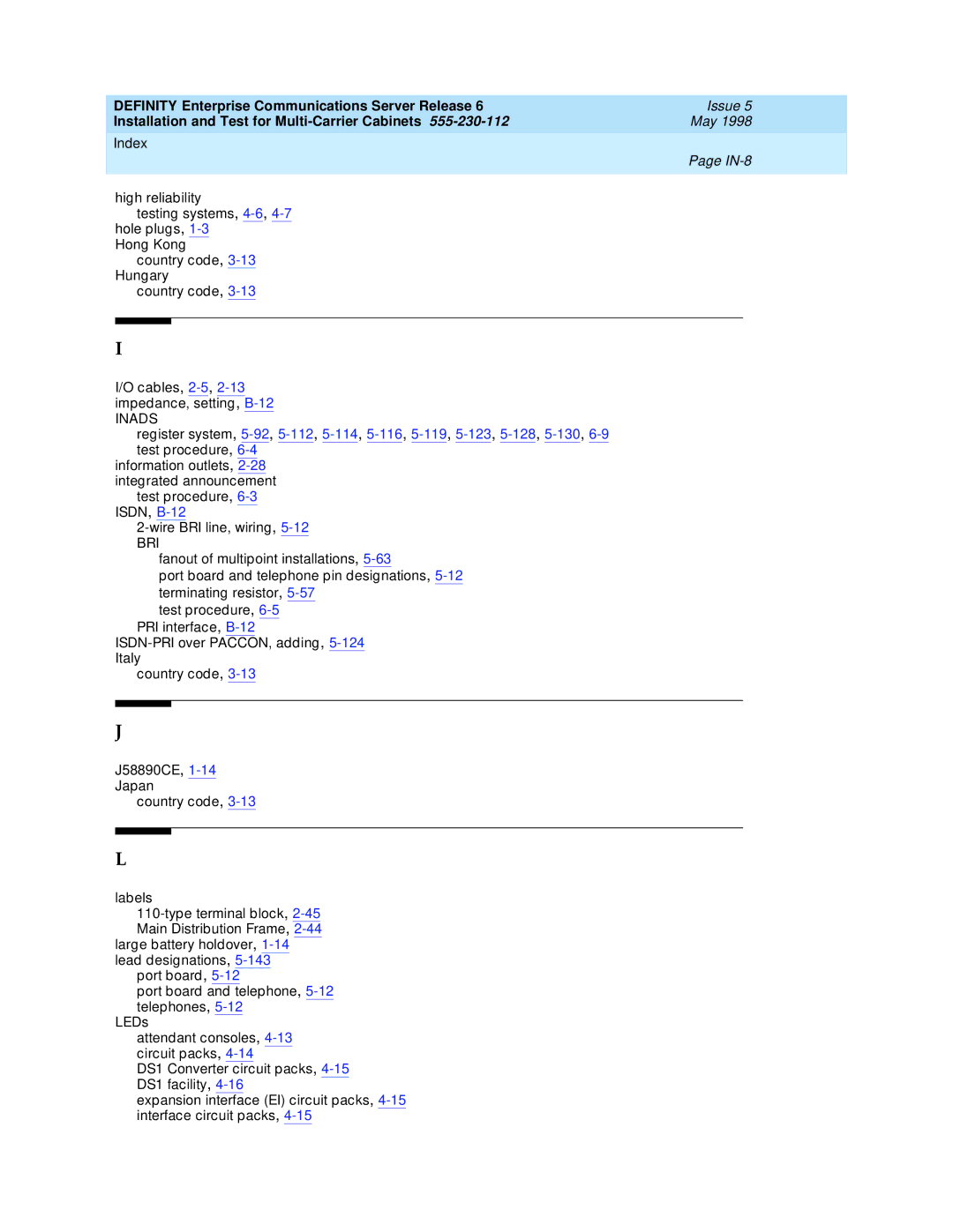 Lucent Technologies Release 6 manual Inads 