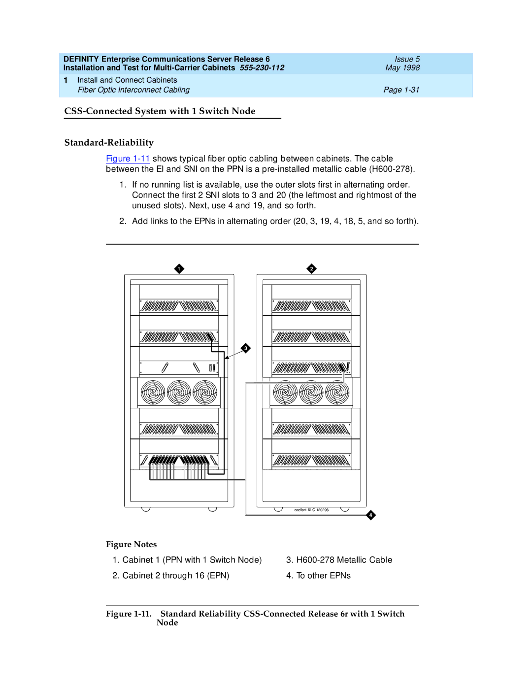 Lucent Technologies Release 6 manual CSS-Connected System with 1 Switch Node Standard-Reliability 