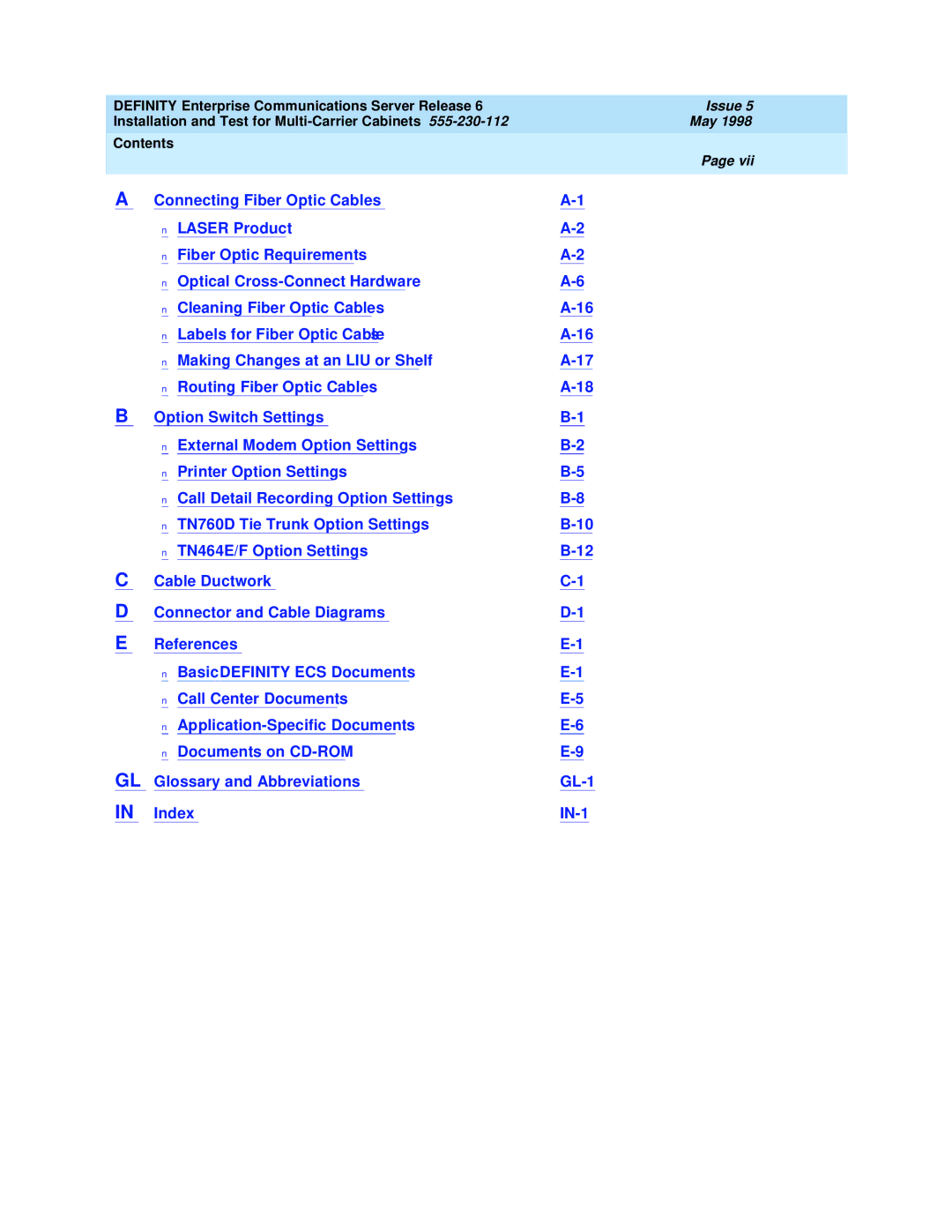 Lucent Technologies Release 6 manual Connecting Fiber Optic Cables 