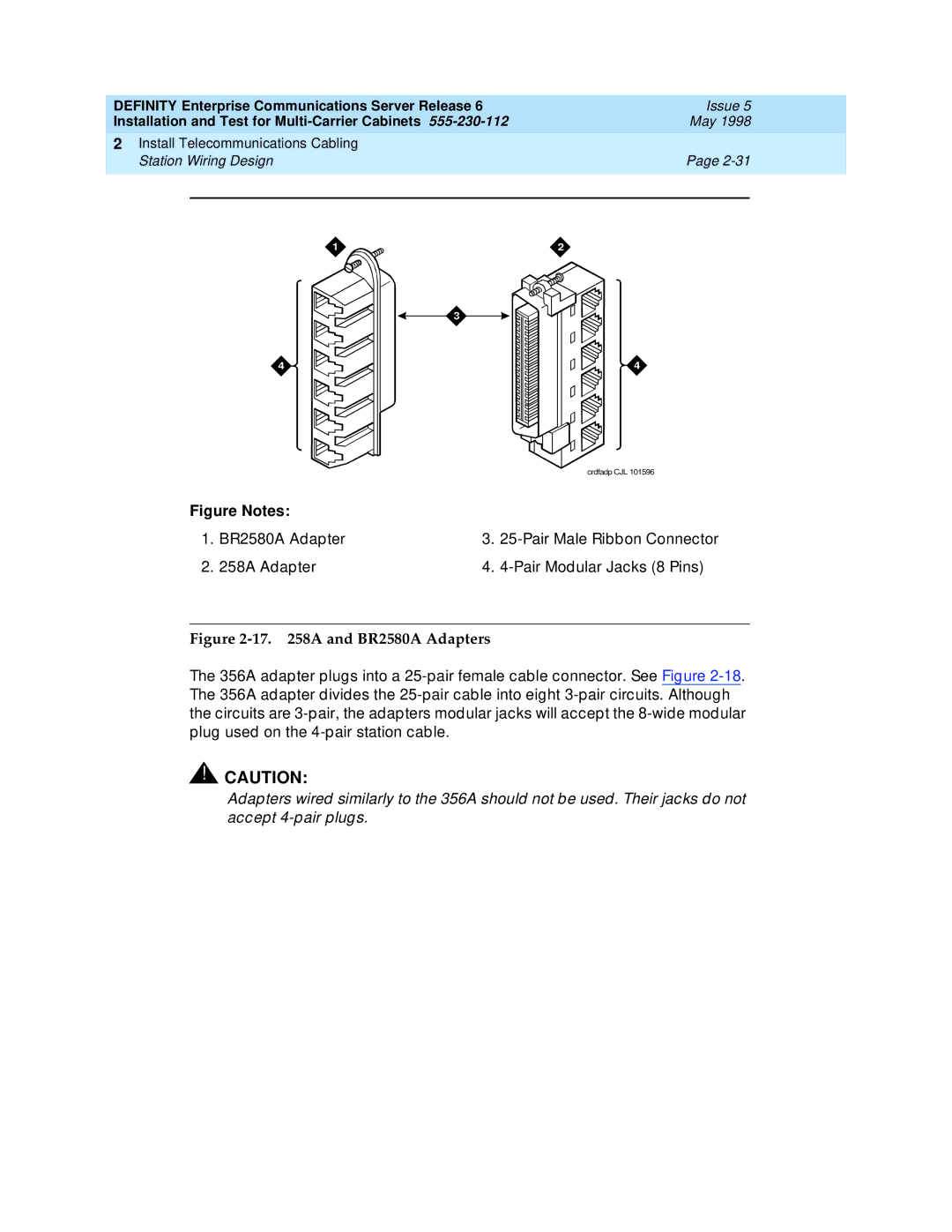 Lucent Technologies Release 6 manual a and BR2580A Adapters 