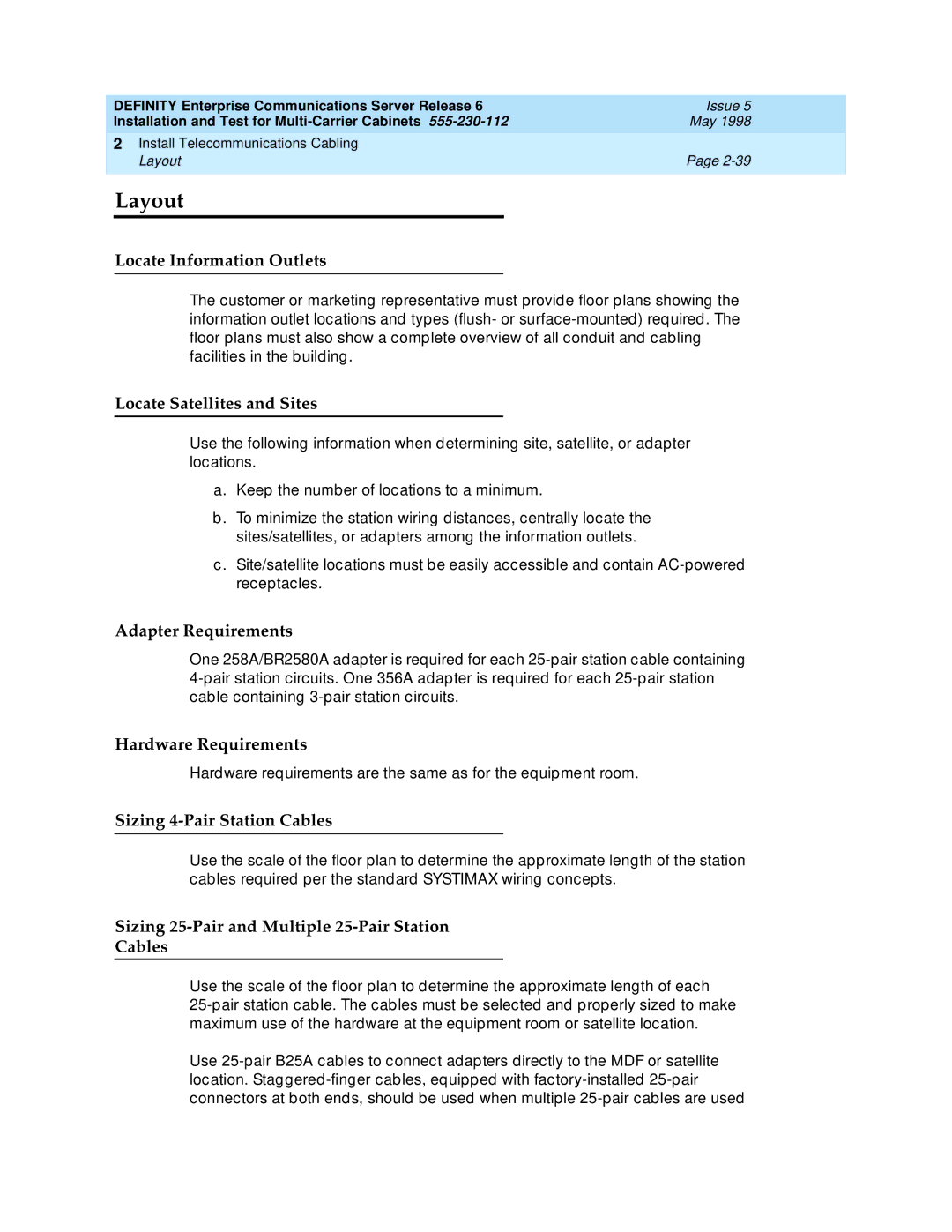 Lucent Technologies Release 6 manual Layout 