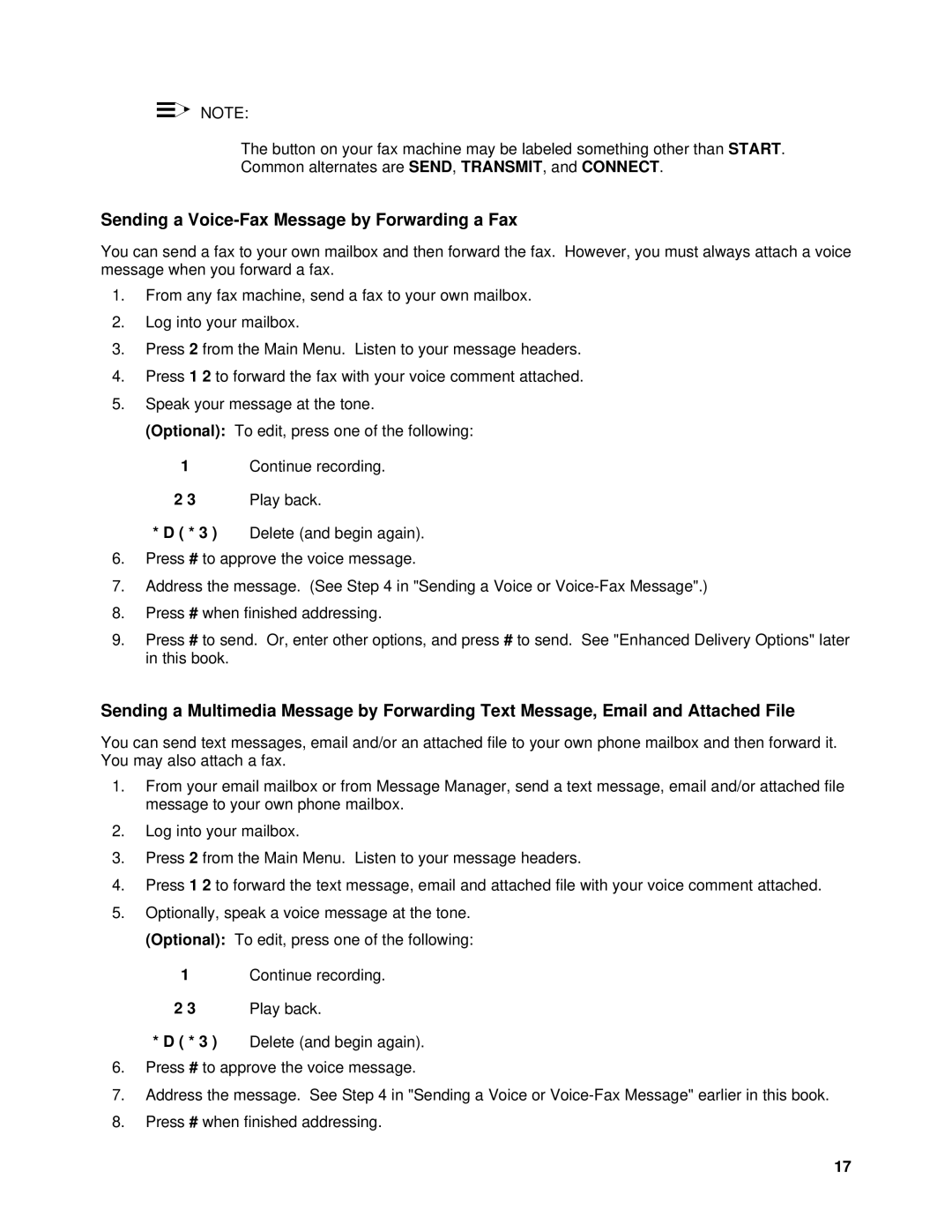 Lucent Technologies System 75, SYSTEM 85 manual Sending a Voice-Fax Message by Forwarding a Fax, Play back 