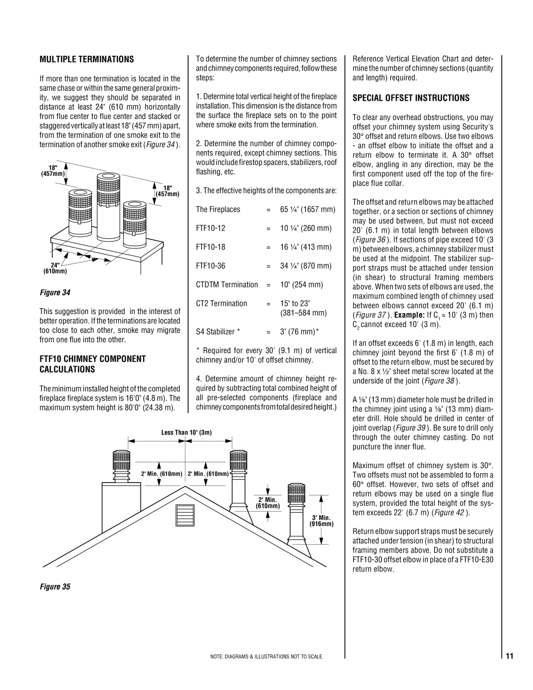 Lucent Technologies TM-4500 Multiple Terminations, Special Offset Instructions, FTF10 Chimney Component Calculations 