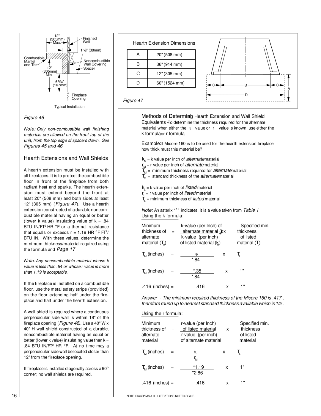 Lucent Technologies TM-4500 installation instructions Hearth Extensions and Wall Shields 