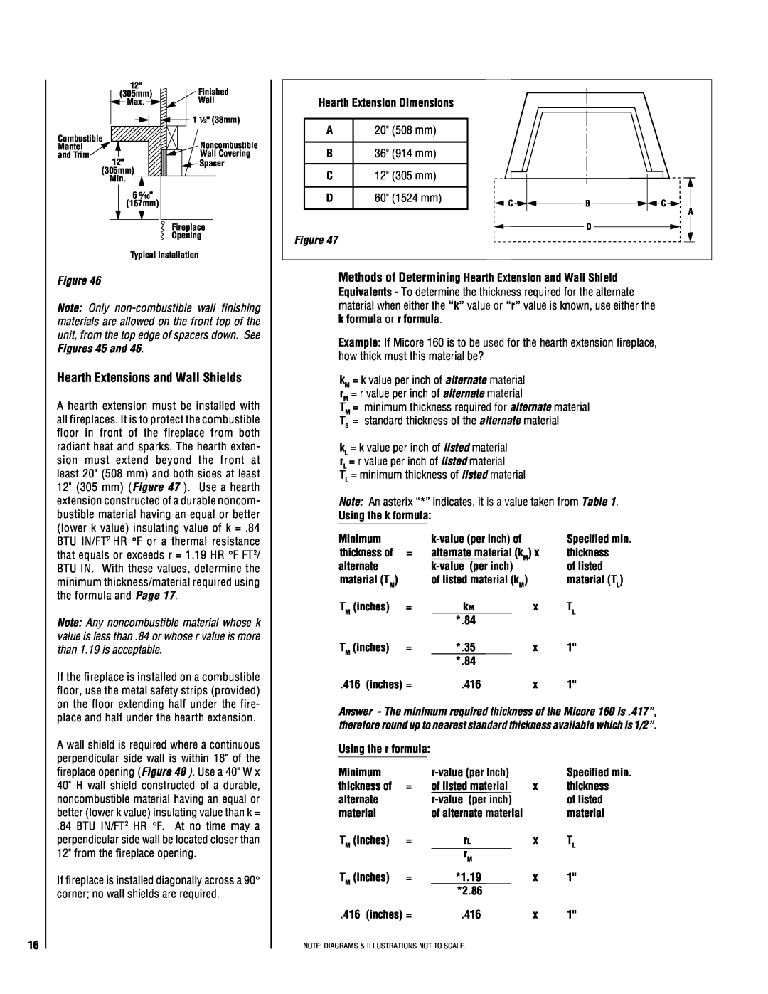 Lucent Technologies TM-4500 installation instructions Hearth Extensions and Wall Shields 