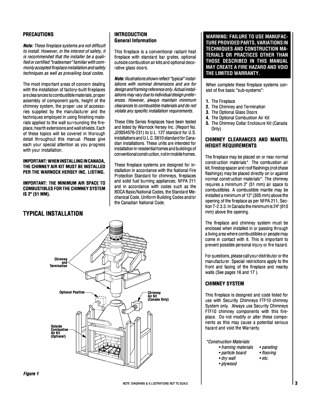 Lucent Technologies TM-4500 Typical Installation, Precautions, INTRODUCTION General Information, Chimney System 