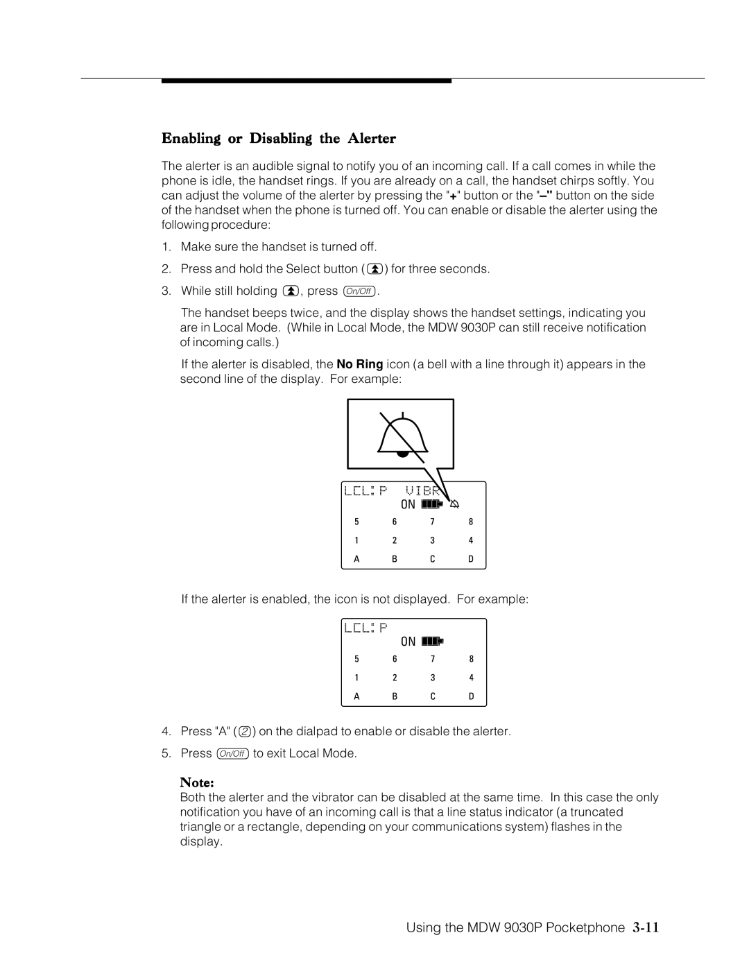 Lucent Technologies Transtalk 9000 manual Enabling or Disabling the Alerter 