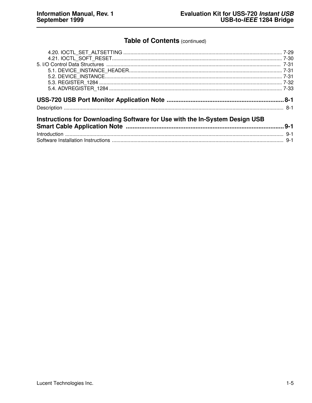 Lucent Technologies manual USS-720 USB Port Monitor Application Note 