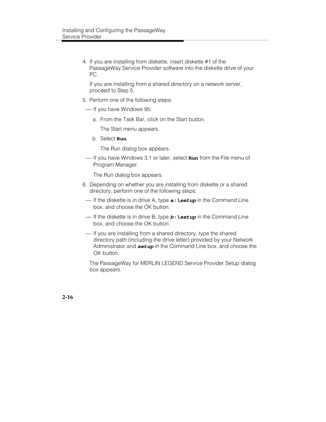 Lucent Technologies passageway service provider  for merlin legend communications system manual 