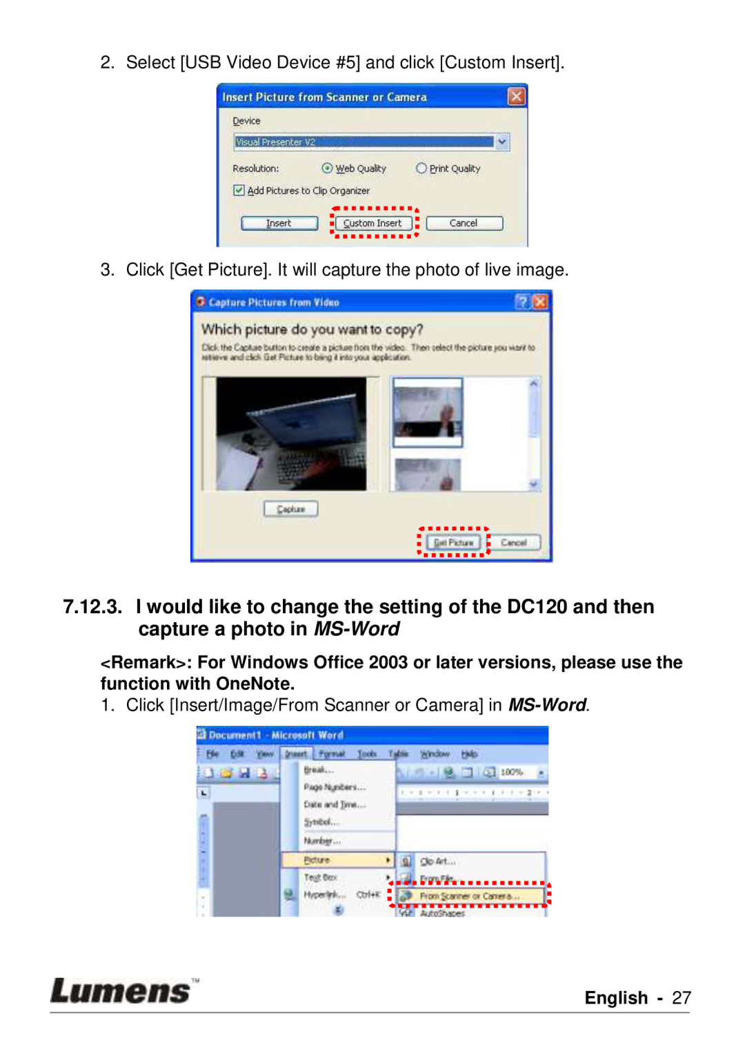 Lumens Technology DC120 user manual English 