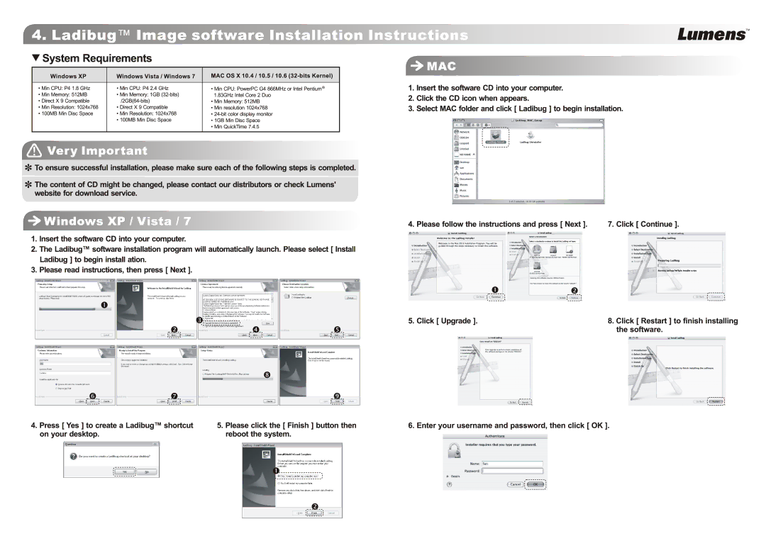 Lumens Technology DC120 manual 