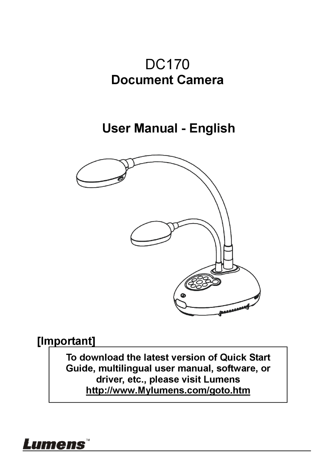 Lumens Technology DC170 user manual Document Camera 