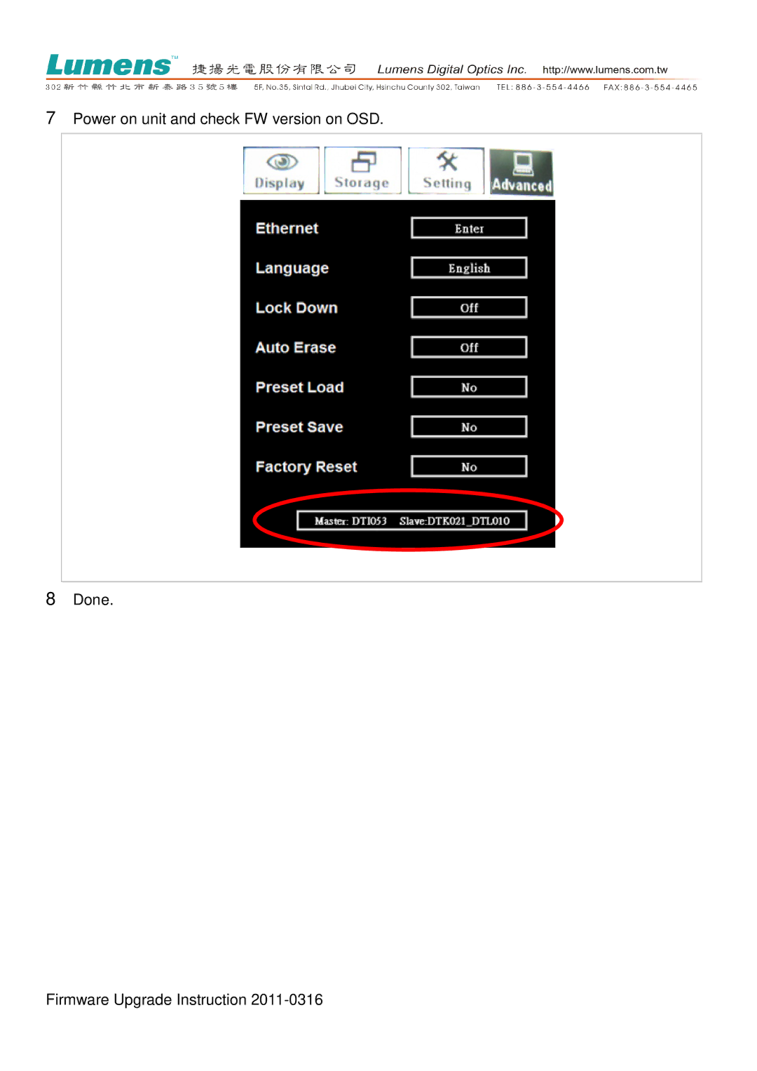 Lumens Technology DC190 manual 