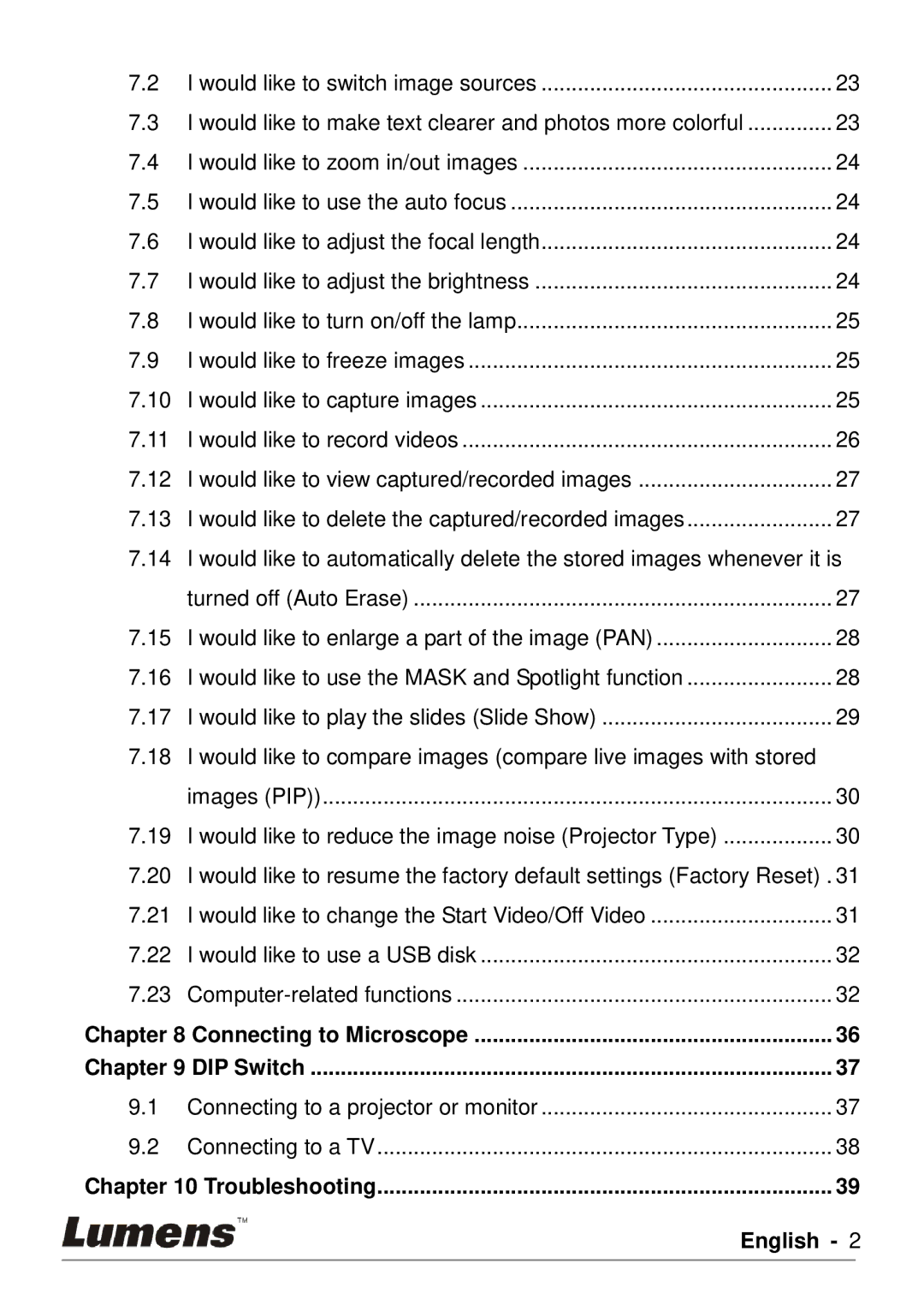 Lumens Technology DC190 user manual Would like to compare images compare live images with stored 