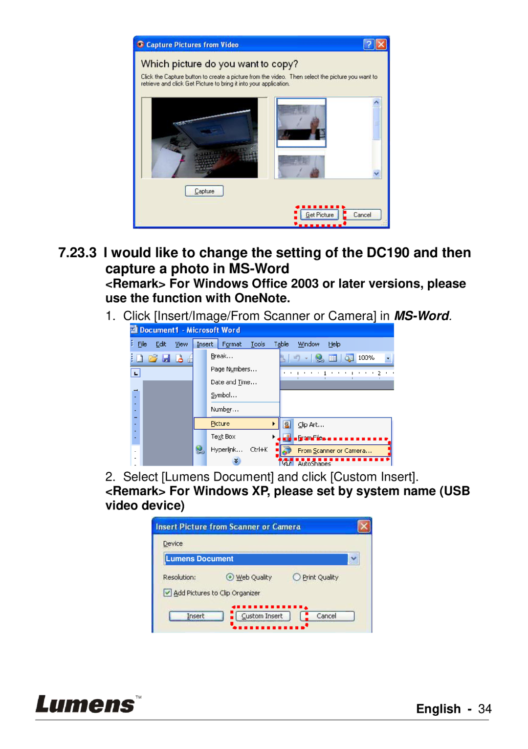 Lumens Technology DC190 user manual English 