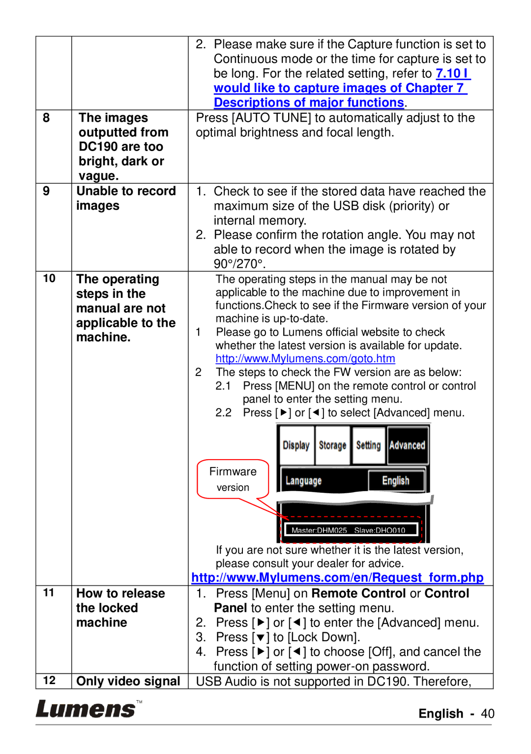 Lumens Technology DC190 user manual Steps 