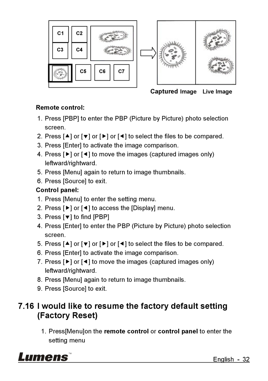 Lumens Technology DC265 user manual Captured Image Live Image 