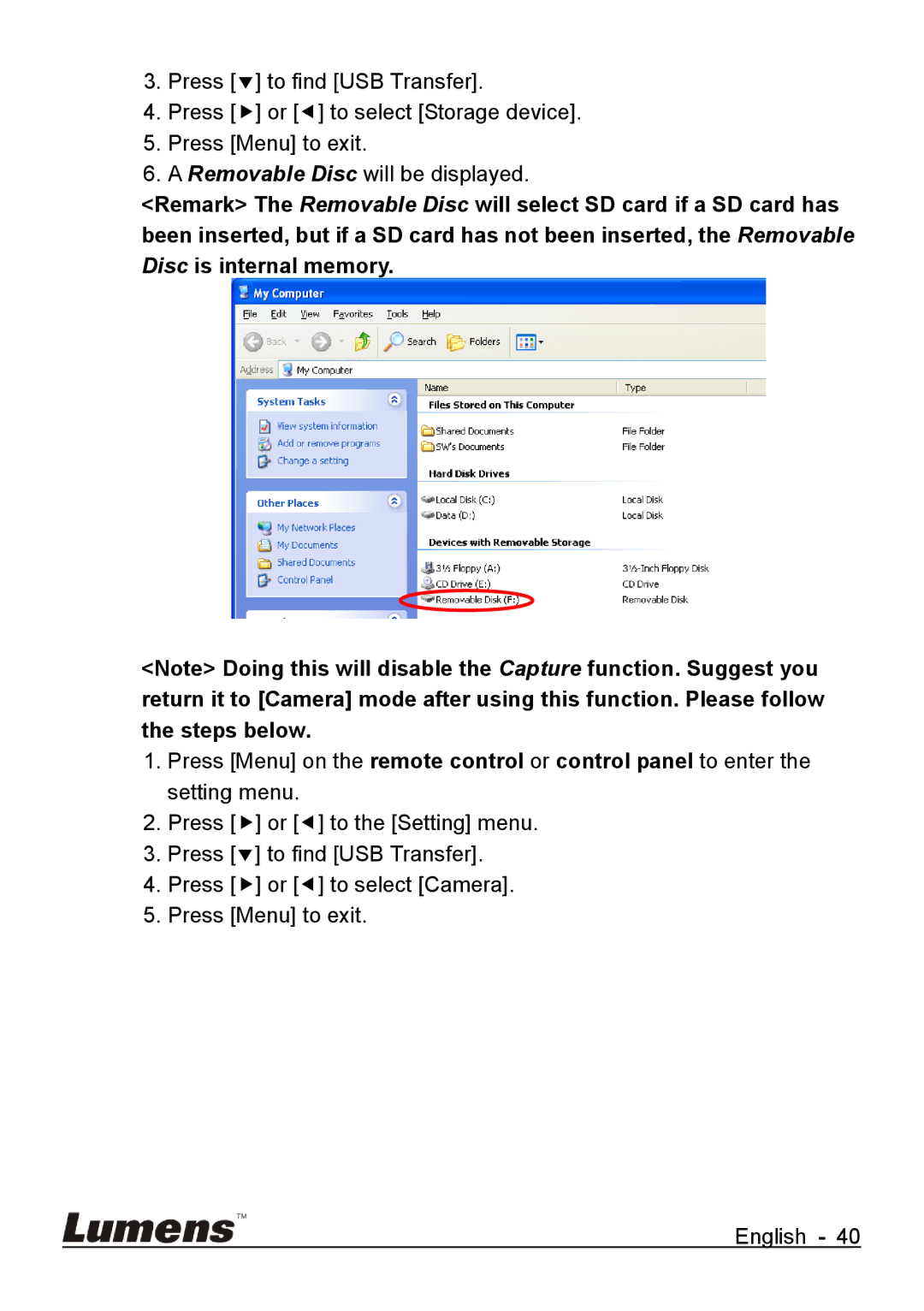 Lumens Technology DC265 user manual 