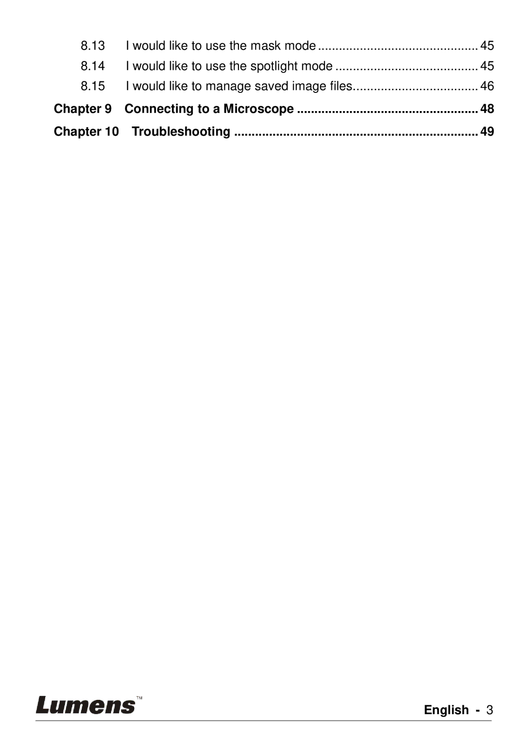 Lumens Technology PC120 user manual Connecting to a Microscope 