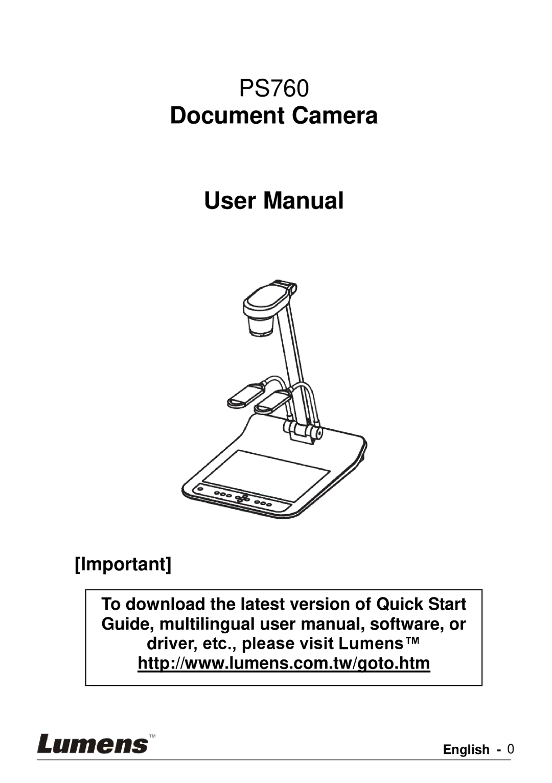 Lumens Technology PS760 user manual English 