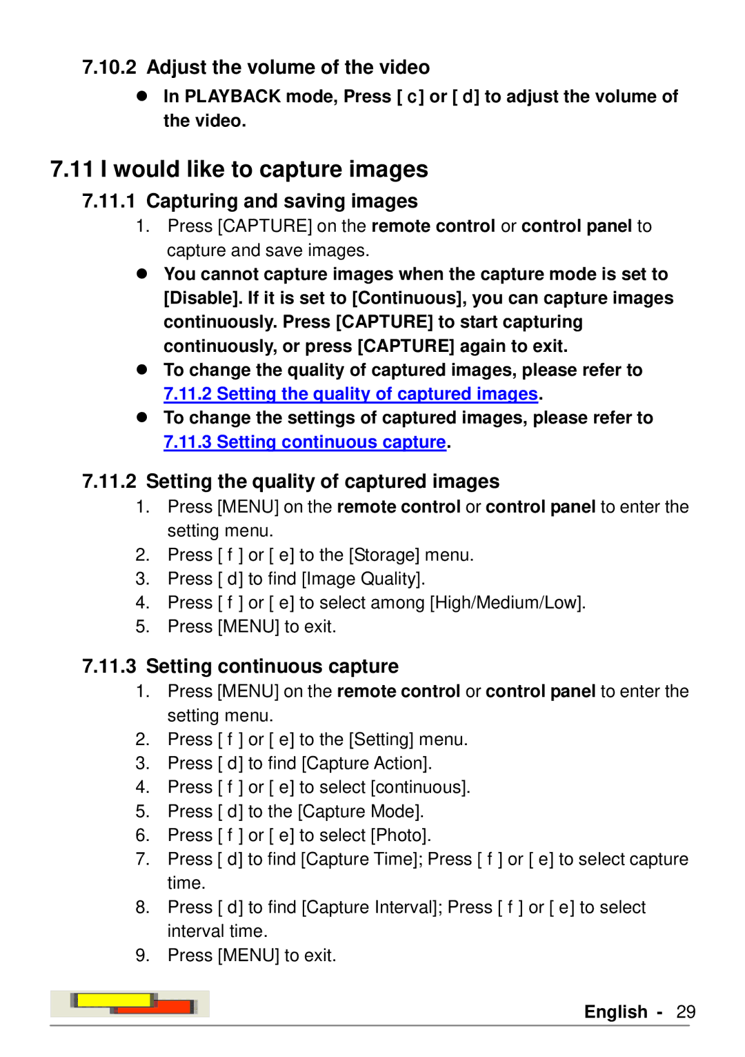 Lumens Technology PS760 Would like to capture images, Adjust the volume of the video, Capturing and saving images 