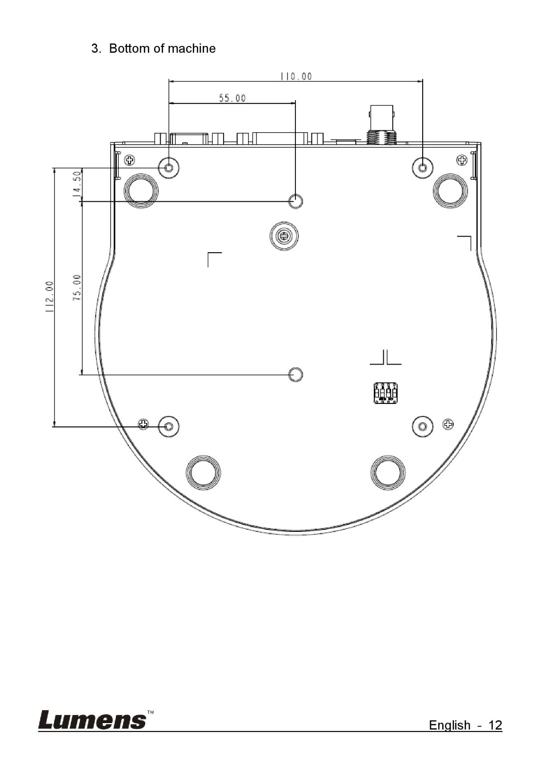 Lumens Technology VC-G50 quick start Bottom of machine English 