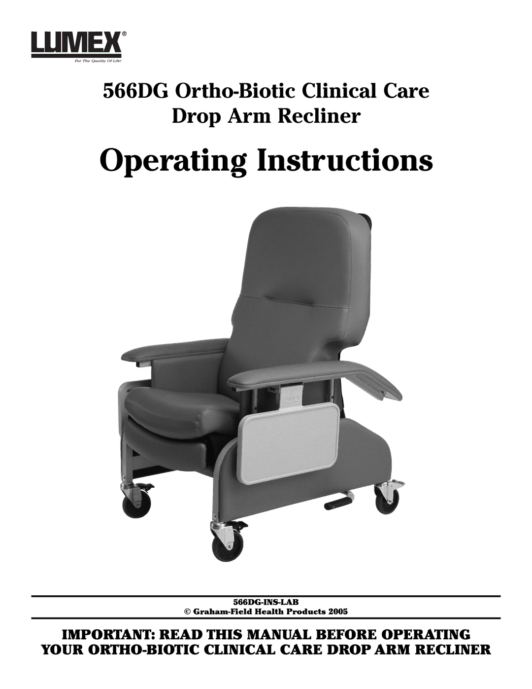 Lumex Syatems 566DG manual Operating Instructions 