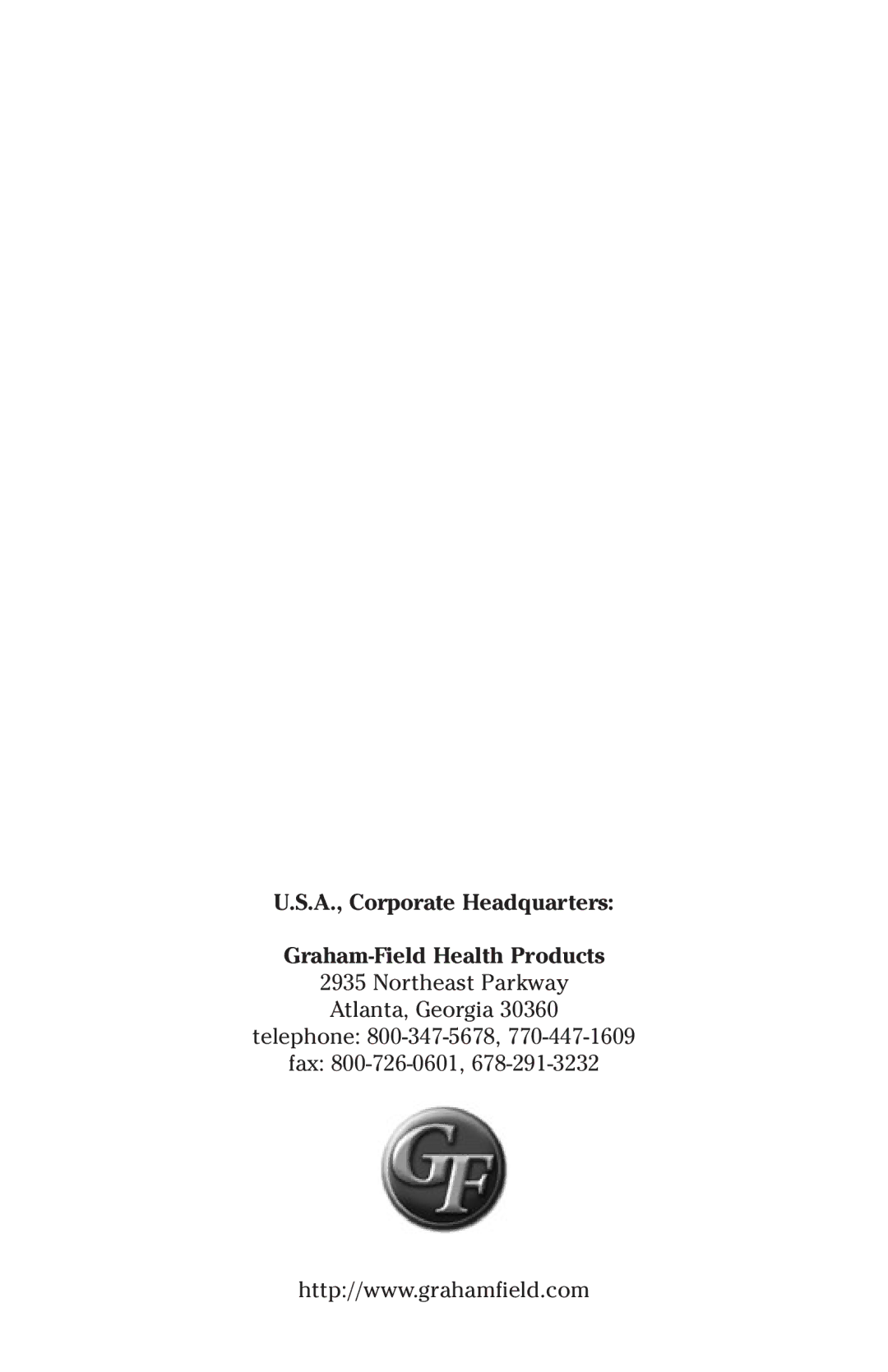 Lumex Syatems 763400A manual A., Corporate Headquarters Graham-Field Health Products 