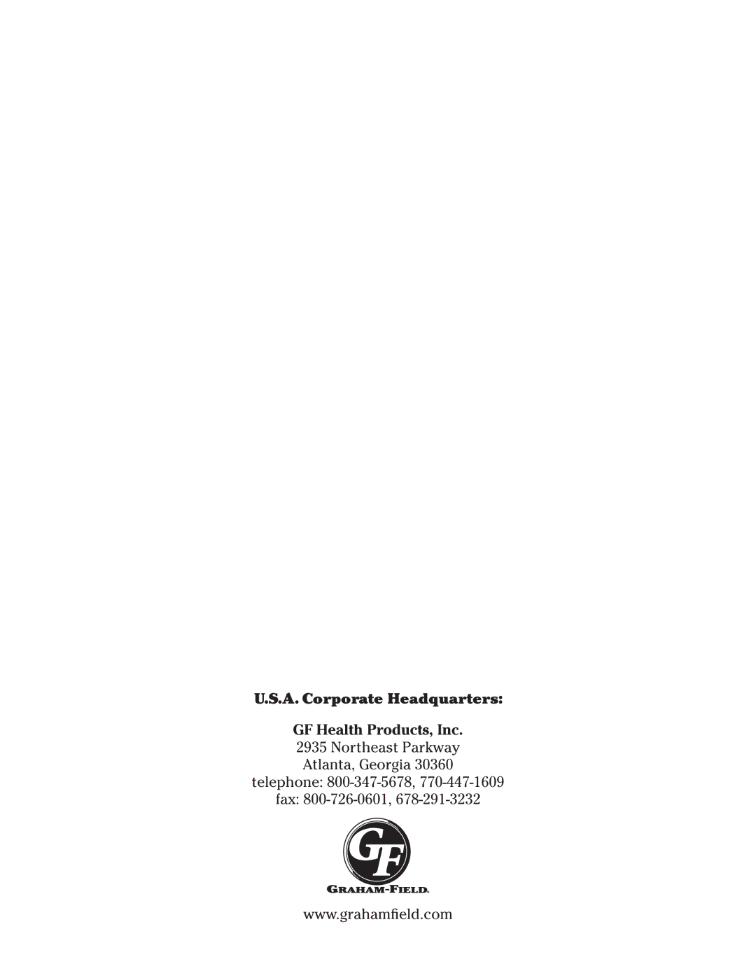 Lumex Syatems US0208 user manual A. Corporate Headquarters GF Health Products, Inc 