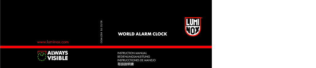 Luminox GGM.L004.LWAC instruction manual World Alarm Clock 