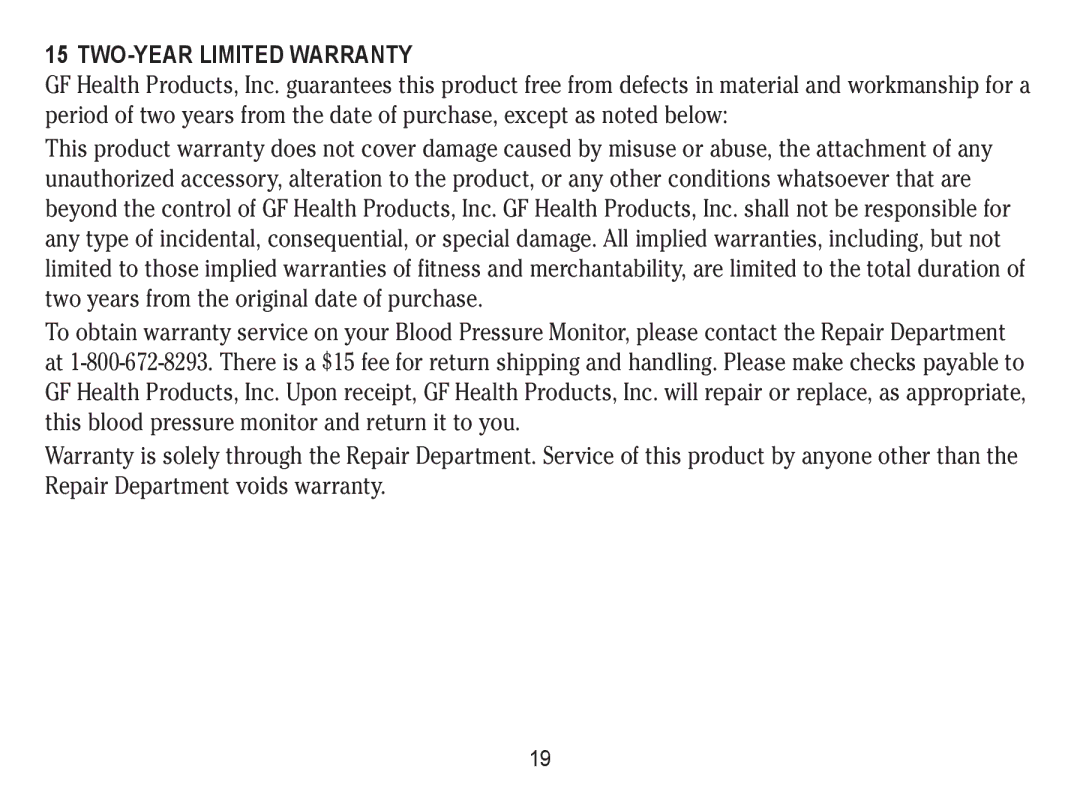 Lumiscope 1103 instruction manual TWO-YEAR Limited Warranty 