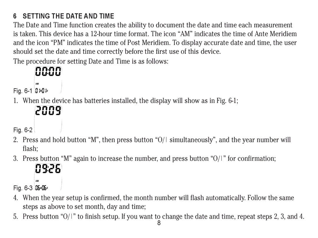 Lumiscope 1103 instruction manual Setting the Date and Time 