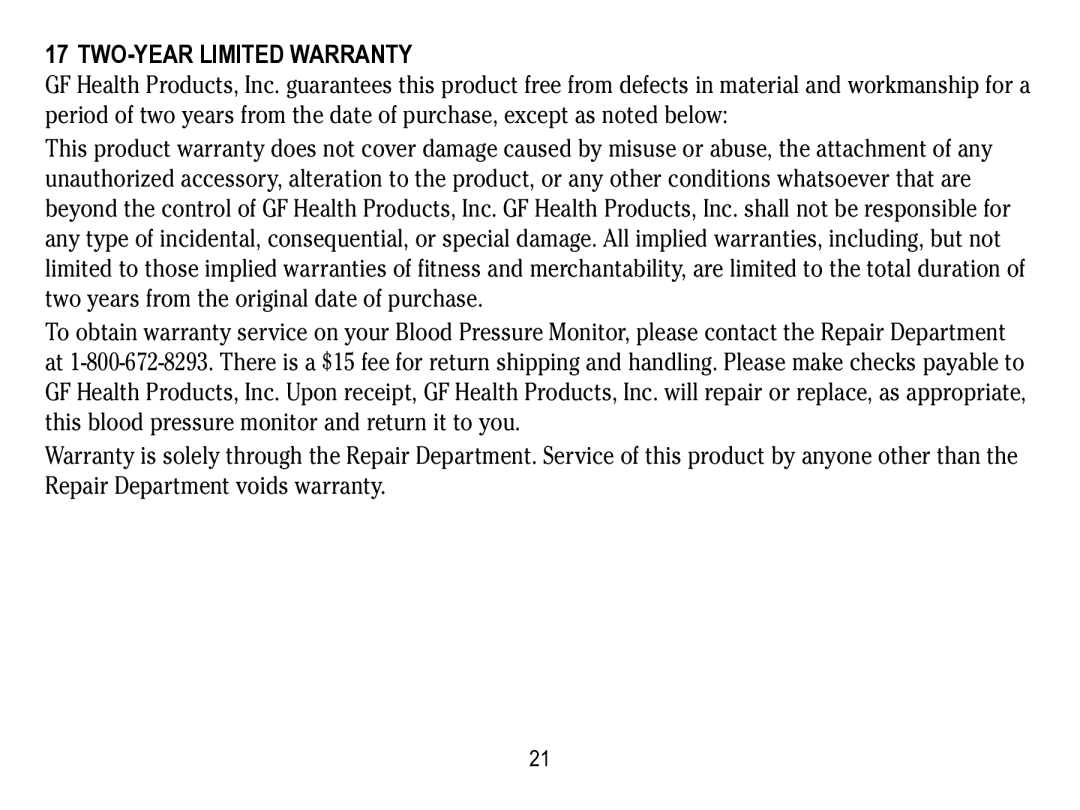 Lumiscope 1133 instruction manual TWO-YEAR Limited Warranty 