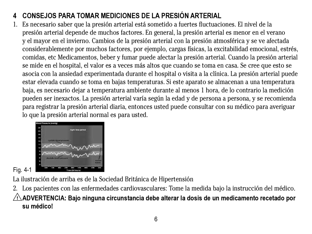 Lumiscope 1133 instruction manual Consejos para tomar Mediciones de la presión arterial 