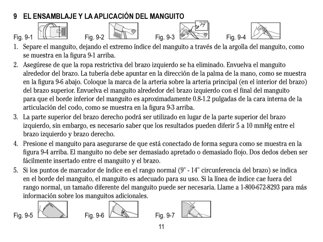 Lumiscope 1133 instruction manual El Ensamblaje y LA Aplicación DEl manguito 