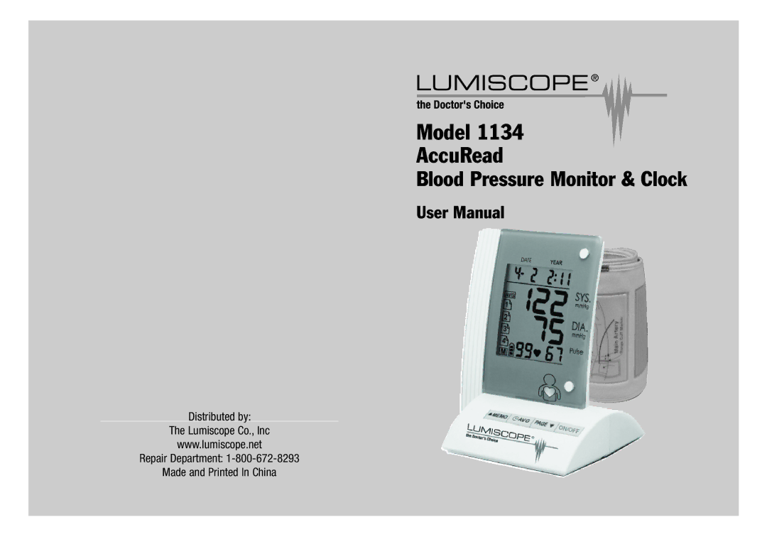 Lumiscope 1134 user manual Model AccuRead 